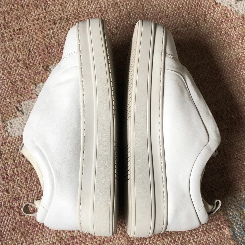 J/SLIDES NYC White Leather Chunky Platform Slip-on Sneakers Size 7